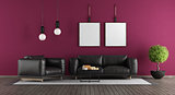 Purple and black modern lounge