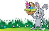 Bunny holding Easter basket topic 3