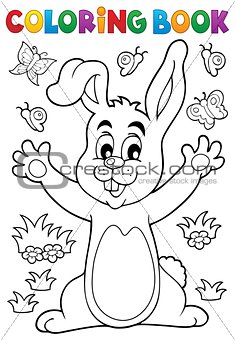 Coloring book rabbit theme 6