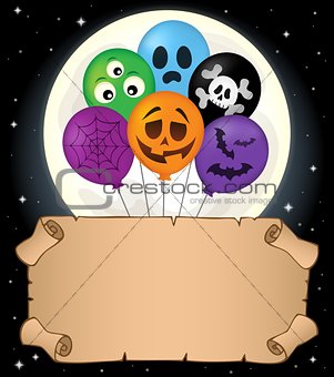 Small parchment and Halloween balloons 2