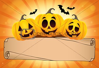 Wide parchment and Halloween pumpkins 1