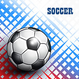 Soccer ball on abstract colorful background.
