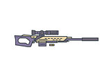 Sniper rifle line illustration