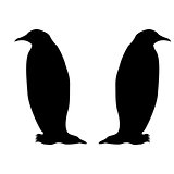 Penguin icon Black color fill It is flat style