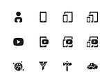 Mobile Phone Content icons on white background. Vector illustration.
