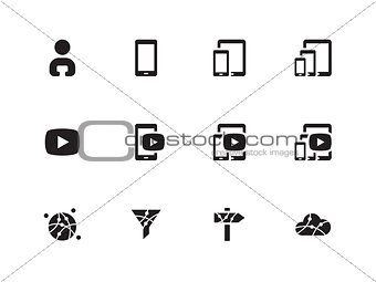 Mobile Phone Content icons on white background. Vector illustration.