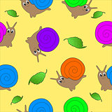 Seamless pattern for kids in the form of snails.