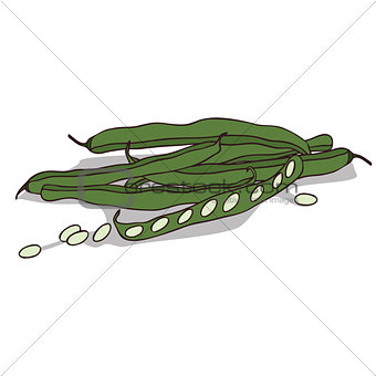 Isolate pod of pea or beans