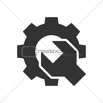 Wrench gear black icon