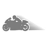 Motorcyclist on sport motorcycle - racing sportsbike silhouette
