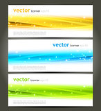 Collection banners modern wave design
