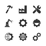 Manufacturing black icons