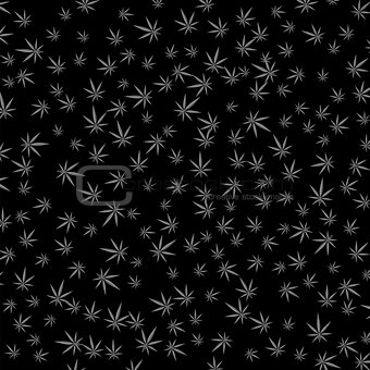 Gray Cannabis Leaves Background