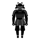 Samurai Japan warrior icon black color fill