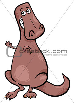 cartoon illustration of funny dinosaur character