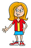 kid girl character cartoon illustration