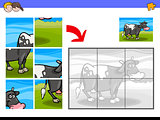 jigsaw puzzles with cow farm animal character