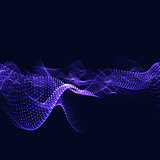 Abstract particles background. Fractal waves digital area