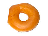 Close up of Brown Original Donut on a White Background