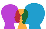 Vector colorful silhouette of family