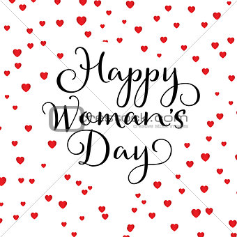 Happy Women's Day hearts background 