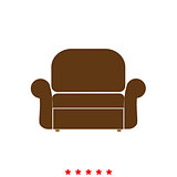 Armchair it is icon .