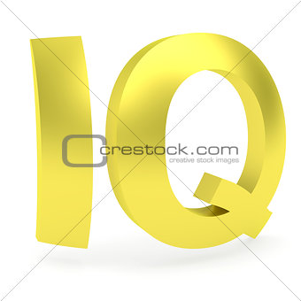 Curved golden IQ sign