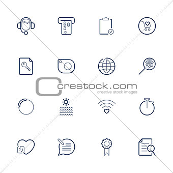 Simple different web icons. Set icons for app, programs, sites
