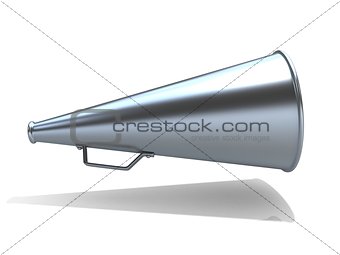 Retro - old style megaphone, isolated on white background. 3D