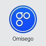 OmiseGO OMG - Cryptocurrency Logo.