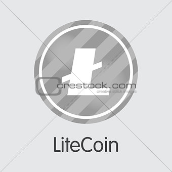 Lite Coin - Vector Icon of Virtual Currency.