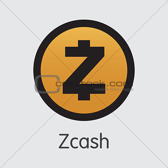 Zcash - Vector Icon of Virtual Currency.
