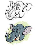 Cartoon head of an elephant