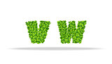 Alfavit from the leaves of the clover. Letters VW.