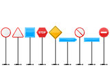 Road signt stand- set icon.