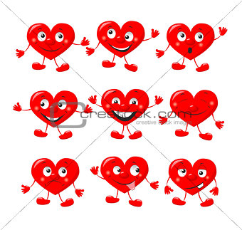 Funny red hearts 