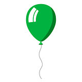 Green balloon on white background