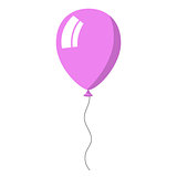 Violet balloon on white background