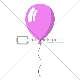 Violet balloon on white background