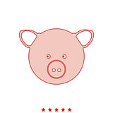 Pig head it is icon .
