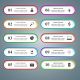 Infographic design. List of 10 items.