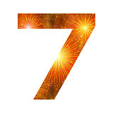 Number of orange firework, seven