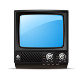 Retro tv set with blank screen  - vintage television, front view