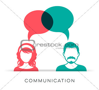 Man and woman communication icon
