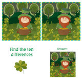 St. Patricks Day - find ten differences visual puzzle