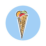 Hand drawn ice cream icon . Vector isolated
