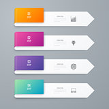 Business infographics template 4 steps with square