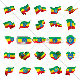 Ethiopia flag, vector illustration