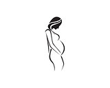 pregnant woman line art symbols template vector