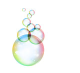 Rainbow soap bubble on a white background. Vector illustration